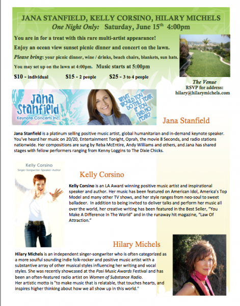One Night Only Summer Kick-off House Concert